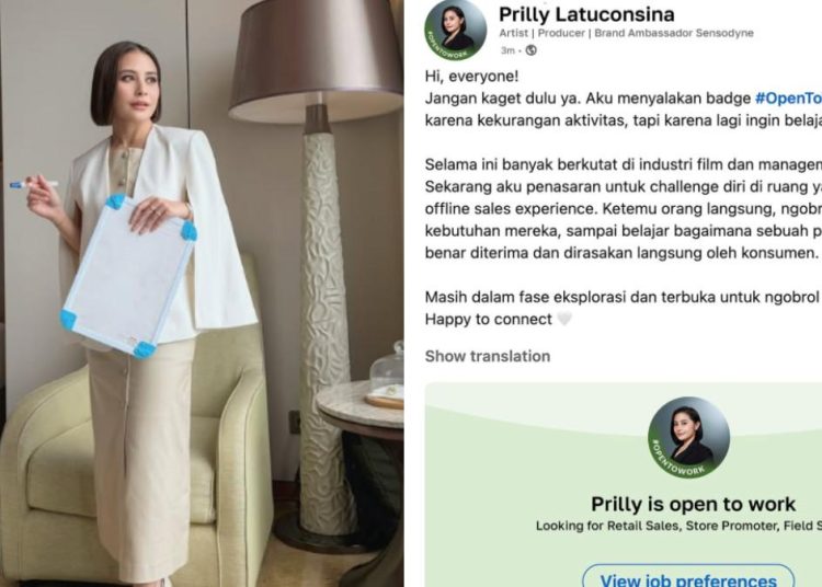 Prilly Buka Open To Work: Dihujat Tak Sensitif?