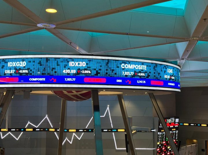 IHSG sesi I turun ke 8.374, rupiah melemah jadi Rp 16.832/dolar AS
